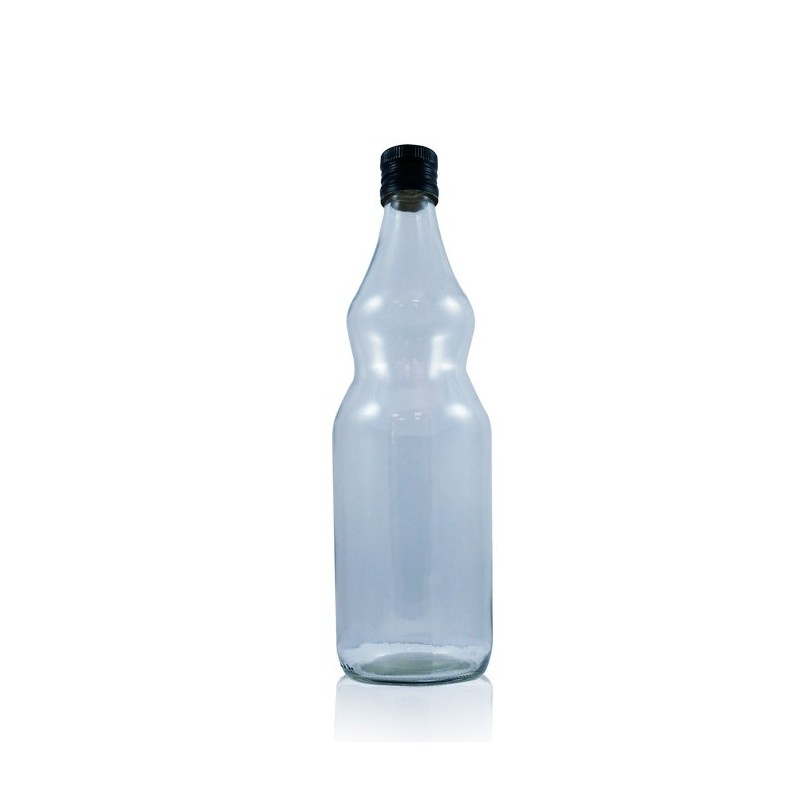 Botella de vidrio azul de 2 litros con asa con Metatron -  España